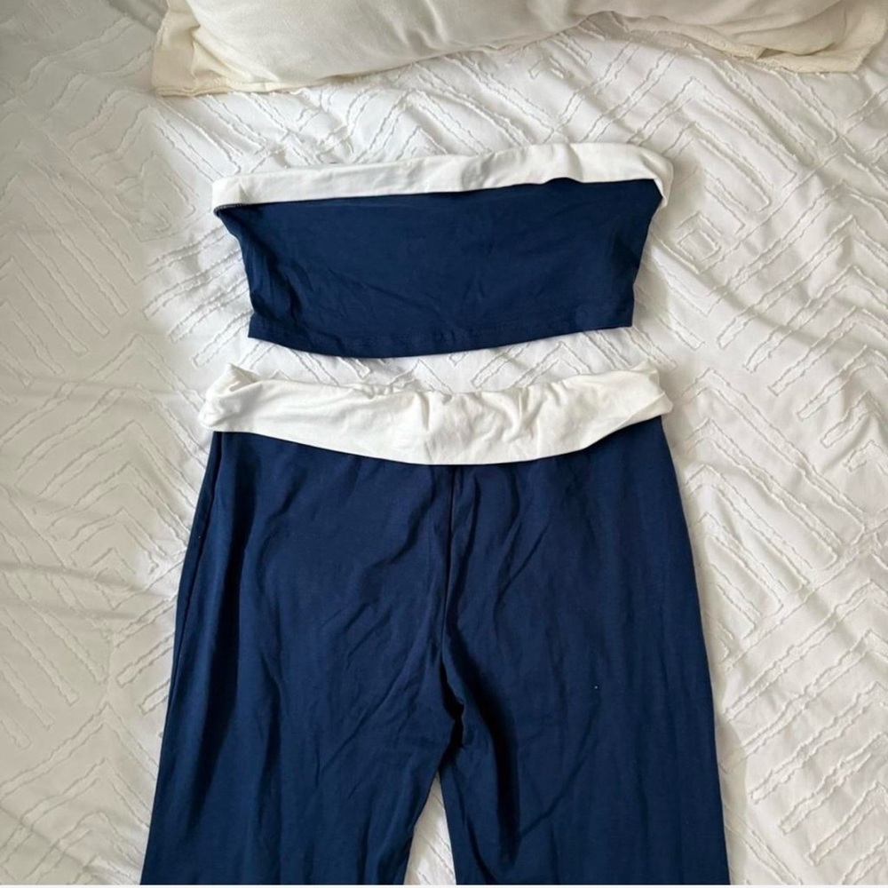 Navy and White Two Piece Set